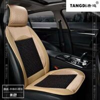 Lót ghế tựa lưng dạng hạt gỗ cao cấp cho ô tô - Màu Be