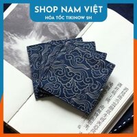 Lót Ly Thiền Trà, Lót Lư Xông Trầm Phong Cách Nhật Chất Vải Gấm Thêu Tao Nhã - Mây phúc lành