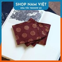 Lót Ly Thiền Trà, Lót Lư Xông Trầm Phong Cách Nhật Chất Vải Gấm Thêu Tao Nhã - Hoa mận