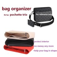 lót túi Cho lv pochette trio ba túi tổ chức chèn túi trong túi sắp xếp ngăn lưu trữ túi bên trong