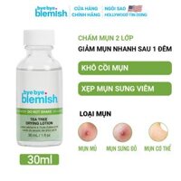 Lotion Chấm Mụn Tràm Trà Giảm Mụn Nhanh Sau 1 Đêm Dành Cho Mụn Sưng Viêm Bye Bye Blemish Tea Tree Drying Lotion 30ml