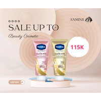 Lotion Dưỡng Da Vaseline Gluta-Hya Serum 10x Trắng Da Màu Hồng Ban Đêm 330ML