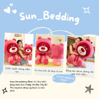 lotso Strawberry Bear Đồ chơi nhồi bông Hình Gấu Teddy Và Dâu Tây Dễ Thương bản nâng cấp buộc nơ mới nhất