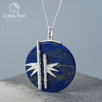 Lotus Fun Real 925 Sterling Silver Thiết Kế Thủ Công Sáng Tạo Tự Nhiên Trang Sức Tinh Xảo Mặt Dây Chuyền Tre Tươi Độc Đáo Không Có Vòng Cổ