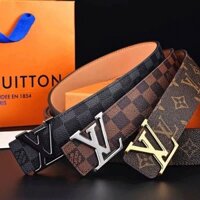 Louis Vuitton LV Thương Hiệu Chính Hãng Dây Da Nam Nữ Cao Cấp Thiết Kế Thắt Lưng Kinh Doanh Thường Ngày Chất Lượng Cao Chữ L Khóa Da Bò Dây Thắt Lưng Chiều Rộng 3.8cm L16