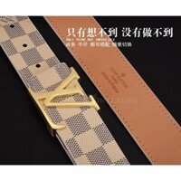 Louis Vuitton LV Thương Hiệu Chính Hãng Dây Da Nam Nữ Cao Cấp Thiết Kế Thắt Lưng Kinh Doanh Thường Ngày Chất Lượng Cao Chữ L Khóa Da Bò Dây Thắt Lưng Chiều Rộng 3.8cm L16