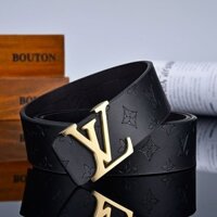 Louis Vuitton LV Thương Hiệu Chính Hãng Dây Da Nam Nữ Cao Cấp Thiết Kế Thắt Lưng Kinh Doanh Thường Ngày Chất Lượng Cao Chữ L Khóa Da Bò Dây Thắt Lưng Chiều Rộng 3.8cm L06