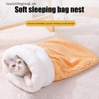 Louislifegreat Ấm Mèo Túi Ngủ Mềm Mại Cho Mèo Đường Hầm Thoải Mái Tổ Mèo Đóng Cửa Cho Thú Cưng Nhà Mèo Đáng Yêu Tổ Mèo Phụ Kiện Mới
