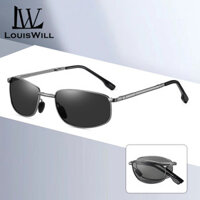 Louiswill Nam Thời Trang Có Thể Gập Lại Kính Quang Phân Cực Kính Vuông Khung hẹp Lái Xe Chống chói Kính Chống chói Ống Kính Tầm Nhìn Ban Đêm Kính Mát Chống Tia UV