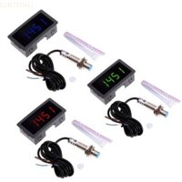 Louting 4 Máy đo tốc độ kỹ thuật số RPM- LED xanh + Hall NPN- Cảm biến công tắc tiệm cận Chống nhiễu mạnh mẽ- Khả năng 12V 9999RPM