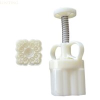 Louting MidAutumn Khuôn ép bánh trung thu Hồng Khuôn bánh trung thu ép tay có tem-Petals Khuôn ép bánh trung thu DIY Cr