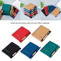 Love * 3 Cái Sổ tay đóng cuộn nhỏ Sổ tay bỏ túi có ghi chú dính Tab chỉ mục màu và đánh dấu trang và bút trong Hol