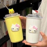 [Lovely] Cốc giữ nhiệt HelloKitty có sẵn Cốc nước Hello Kitty Cốc cà phê Mỹ Thép không gỉ Di động Giữ nhiệt gia đình có nắp Cốc giữ nhiệt Hello Kitty Bình nước sinh viên Đồ dùng học sinh Bình giữ nhiệt hoạt hình Hello Kitty Hàng hóa Quà tặng HelloKitty Qu