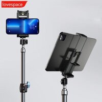 Lovespace 2 in1 170 / 55cm Giá đỡ chân máy tính bảng có thể điều chỉnh Giá đỡ sàn Giá đỡ gắn trực tiếp Hỗ trợ cho miếng đệm 4-13 inch / điện thoại Giá đỡ lười biếng Hỗ trợ giá đỡ L2X2