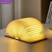 Lovetouch LED Đèn Sách Gỗ 3D Sáng Tạo Đèn LED Sách Có Thể Sạc Lại Đèn Ngủ Từ Tính Có Thể Gập Lại Sách Dạ Quang Cho Trẻ Em Ngày Lễ Sinh Nhật Quà Tặng Giáng Sinh C8W8