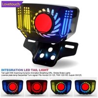Lovetouch Xe Máy Đèn LED Đuôi Phanh Đèn Sau Tích Hợp Đuôi Với Đèn Flash Năng Động Cho Xe Honda CG125 TMX125 / 155 CG CD CT C2X3