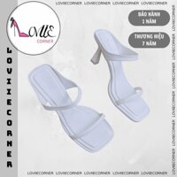 LOVIIECORNER - DÉP CAO GÓT NỮ MŨI VUÔNG - GUỐC NỮ MŨI VUÔNG 7 PHÂN - GUỐC CAO GÓT MULES BASIC QUAI MẢNH - D240734
