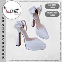 LOVIIECORNER GIÀY CAO GÓT CÔ DÂU - GIÀY CAO GÓT LOLITA BÍT MŨI ĐÚP CAO - GIÀY NỮ BÍT HẬU GẮN NƠ G231145