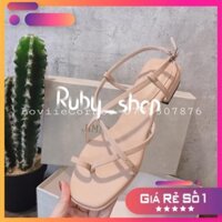 LOVIIECORNER- GIÀY SANDAL XỎ NGÓN NỮ DÂY MẢNH CHÉO SANDAN ĐẾ BỆT 2CM - GIÀY SANDAL NỮ ĐẾ BỆT QUAI MẢNH DÂY CHÉO S200612