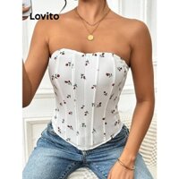 Lovito Áo ba lỗ họa tiết hoa giản dị dành cho nữ LNE81216