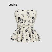 Lovito Áo ba lỗ họa tiết hoa giản dị dành cho nữ L113MD272