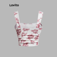 Lovito Áo ba lỗ họa tiết nơ hoa thanh lịch phía trước dành cho nữ L105MD049