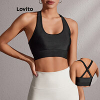 Lovito Áo ngực thể thao hở lưng trơn đơn giản cho nữ LBL20270