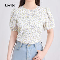 Lovito Áo sơ mi cài cúc hoa sang trọng dành cho nữ  L123ED122