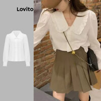 Lovito Áo sơ mi cài nút đơn giản cho nữ L110AD1446