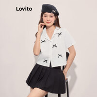 Lovito Áo sơ mi cài nút trơn đơn giản cho nữ L L117ADD041