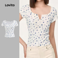 Lovito Áo thun cài nút hoa Boho Diitsy dành cho nữ L121MD550