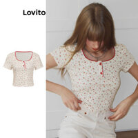 Lovito Áo thun ren hoa Ditsy thường ngày cho nữ L95ED277