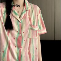 Lovito Bộ Pyjama họa tiết trơn cho nữ LNA70361