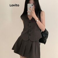 Lovito Bộ quần short có túi trơn thông thường dành cho nữ LNM75090