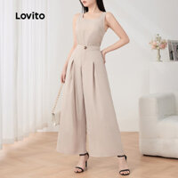 Lovito Bộ quần xếp ly trơn thông thường dành cho nữ L129AD349
