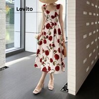 Lovito Đầm hoa thanh lịch cho nữ LNE43211