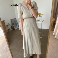 Lovito Đầm ren trơn thanh lịch cho nữ LNE53011