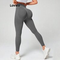 Lovito Legging thể thao trơn Traceless One dành cho nữ LNL75173