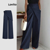 Lovito Quần buộc dây trơn thanh lịch dành cho nữ L118ED274