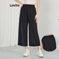 Lovito Quần xếp ly trơn đơn giản cho nữ L118ED163