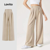 Lovito Quần xếp ly trơn thông thường dành cho nữ  L124AD324