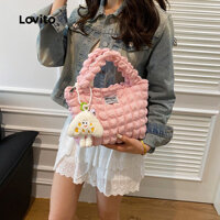 Lovito Túi mây nhỏ gọn đơn giản Trang trí bong bóng Dopamine Phiên bản Hàn Quốc đơn giản Túi vải đa năng dành cho nữ  LFA63131