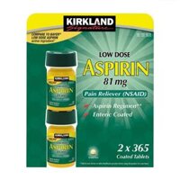Low Dose Aspirin 81mg Kirkland 2 chai x 365 viên