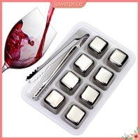 lowerprice 4/6/8Pcs Reusable Quick Cooling Ice Cube Cocktail Wine Chilling Stone Bar Supply