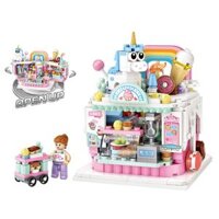 LOZ 1731 TIỆM BÁNH MINI STREET VIEW bộ đồ chơi xếp lắp ráp ghép mô hình Mini Modular Đường Phố Thu Nhỏ 537 khối