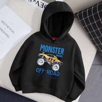 Loz Áo hoodie Mùa Đông Cho Bé Trai In Hình Xe Tải Quái Vật