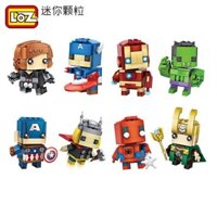 Loz Mini Hạt Gạch Con Người Đầu Vuông Hoạt Hình Búp Bê Khối Xây Dựng Siêu Anh Hùng Cậu Bé Chèn Đồ Chơi Đồ Trang Trí 1902