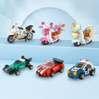 Loz8613 xe mini mô hình khối xây dựng vi hạt lắp ráp đồ chơi trẻ em trẻ em bé trai quà tặng nhỏ