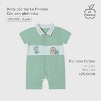 LP - Body cộc tay La Pomme Cún con phối màu - Xanh - SS25.T2A