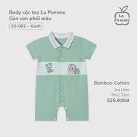 LP - Body cộc tay La Pomme Cún con phối màu - Xanh - 3M 6M 9M 12M  - SS25.T2A-ZL916